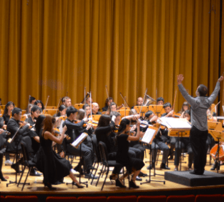 A picture of a chamber orchestra.