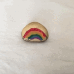 Rainbow painted on a rock